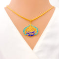 Impeccable Sculptural 21k Gold Allah Pendant