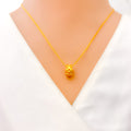 Dressy Elegant 21k Gold Trendy CZ Necklace 