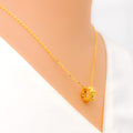 Dressy Elegant 21k Gold Trendy CZ Necklace 