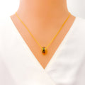 Unique Upscale 21k Gold Enameled Necklace 