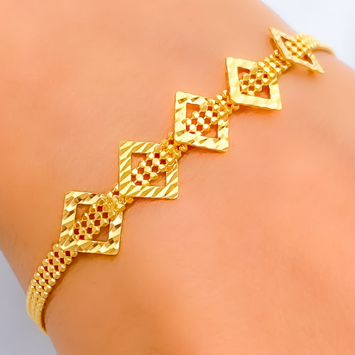 Opulent Gleaming 22K Gold Bracelet