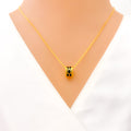 Unique Upscale 21k Gold Enameled Necklace 