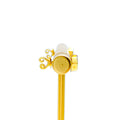 Intricate Hexagonal 18K Gold + Diamond Baby Earrings