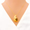 Posh Glowing Drop 21k Gold CZ Necklace