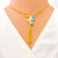 Gorgeous Delicate 21k Gold Butterfly Necklace 