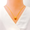 Brilliant Striped 21k Gold CZ Necklace 