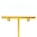 Attractive Curved 18K Gold + Diamond Baby Earrings