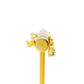 Attractive Curved 18K Gold + Diamond Baby Earrings