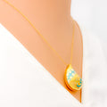 Ornamental Vibrant 21k Gold Drop Necklace