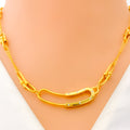 Lustrous Interlinked 21k Gold CZ Necklace 