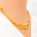 Lustrous Interlinked 21k Gold CZ Necklace 