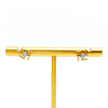 Shimmering Graceful 18K Gold + Diamond Baby Earrings