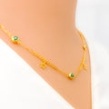 Delicate Dangling Star 21k Gold Necklace 