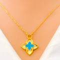 Reflective Eclectic 21k Gold Floral Necklace 