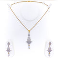 Flawless Classy 22k Gold CZ Pendant Set 
