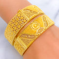 Impeccable Embellished 22k Gold Royal Bangle Pair 