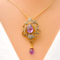 Timeless Beautiful 18K Gold + Diamond Pendant Set 