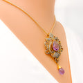 Timeless Beautiful 18K Gold + Diamond Pendant Set 
