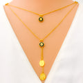 Modish Fancy Dual Layered 21k Gold Necklace 