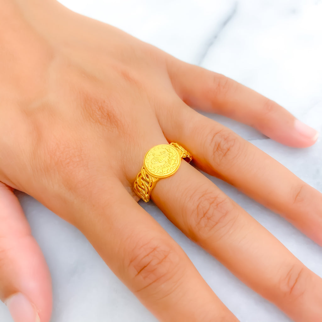 Classic Engraved Turkish 22k Gold Ring – Andaaz Jewelers