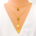 Modish Fancy Dual Layered 21k Gold Necklace 