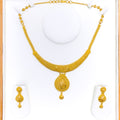 Attractive Beaded 22k Gold Drop Necklace Set