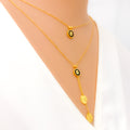 Modish Fancy Dual Layered 21k Gold Necklace 