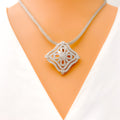Impearl Glowing Floral Diamond + 18k Gold Necklace Set 