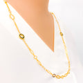 Bold Geometric Halo 21k Gold Long Necklace 