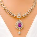 Royal Interchangeable Diamond Drop + 18K Gold Necklace Set