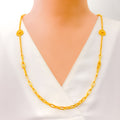 Versatile Glamorous 21k Gold CZ Long Necklace 