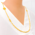 Versatile Glamorous 21k Gold CZ Long Necklace 