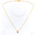 Dressy Elegant 21k Gold Trendy CZ Necklace 