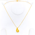 Glowing Dangling 21k Gold Drop CZ Necklace