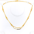 Lustrous Interlinked 21k Gold CZ Necklace 