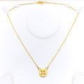 Eternal Radiant 21k Gold Buttoned CZ Necklace 