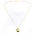 Ornamental Vibrant 21k Gold Drop Necklace