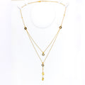 Modish Fancy Dual Layered 21k Gold Necklace 