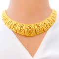 marquise-feather-adorned-22k-gold-necklace-set