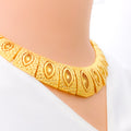 marquise-feather-adorned-22k-gold-necklace-set