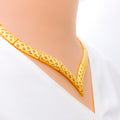 ritzy-mesh-v-shaped-22k-gold-necklace-set