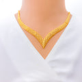 elegant-cutwork-22k-gold-v-shaped-necklace-set