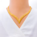 chic-v-shaped-22k-gold-necklace-set