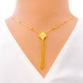 small-clover-tassel-22k-gold-necklace