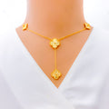 multi-clover-22k-gold-necklace-w-drop