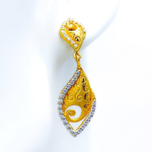 delightful-chic-22k-gold-cz-hanging-earrings