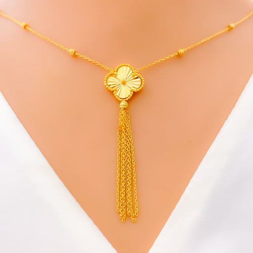 medium-clover-tassel-22k-gold-necklace