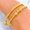 Impeccable Striped 22k Gold Pipe Bangles