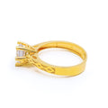 Graceful Dressy 22k Gold CZ Ring w/ Solitaire