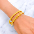 Classic Festive 22k Gold Pipe Bangles